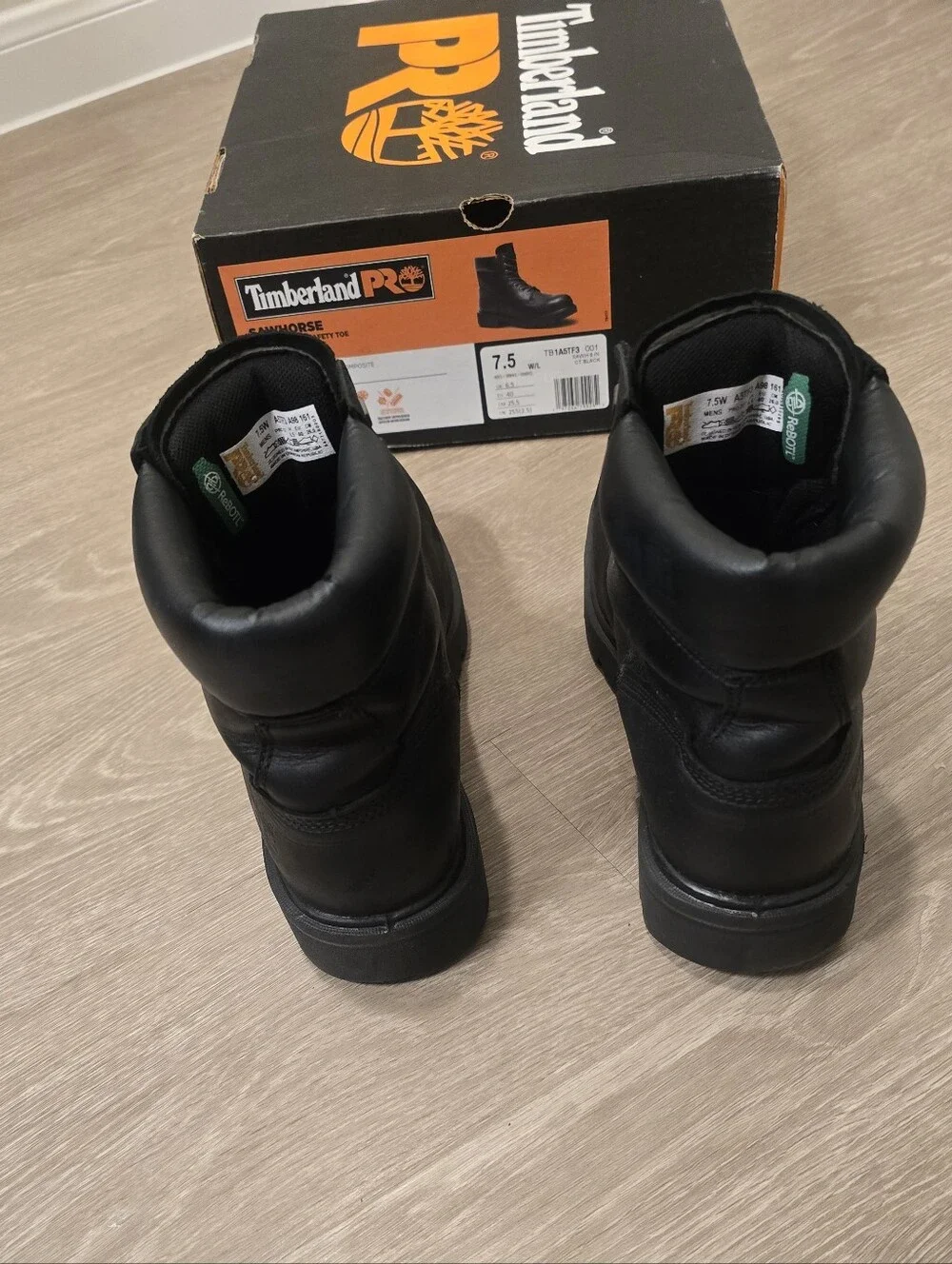 👷Timberland PRO Work Boots Black Sawhorse Composite Safety Toe Industrial Boots